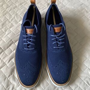 Cole Haan Grandevolution Stitchlite Oxford Men’s Size 9.5 M Marine Blue Knit